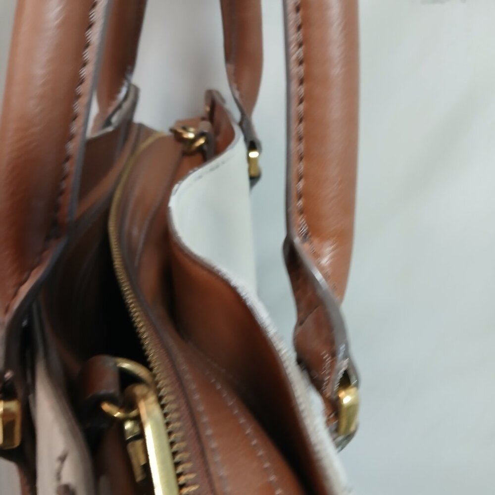 Fossil Cream And Tan Satchel - image 4